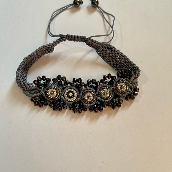 Hand made macrame bracelet with adjustable sliding knots wrist size 8 1/2 inch - Picture 1 of 9